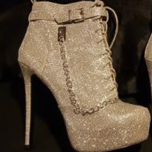 Silver boots, size 10